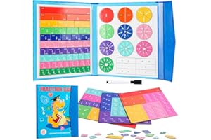 SEASBOES Matériau de calcul de rupture magnétique, matériau Montessori, disques de fraction, cercles de fraction, pour enfants, apprendre à calculer la fraction, calcul de fraction, pour enfants (A)