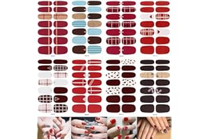 VETPW 8 Fogli Adesivo Smalto per Unghie Nail Art Copertura Completa 3D Nail Stickers, Autoadesivo Unghie Adesivi Decalcomanie, Unghie Manicure le Punte Decorazioni