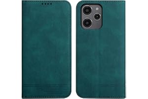 Rostsant Etui ochronne do smartfona Xiaomi Redmi 12 z poliuretanu, skórzane etui portfel z gniazdami na karty do Redmi 12, magnetyczne etui do Xiaomi Redmi 12 4G, zielone