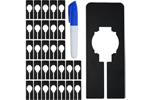 VANTASII 30 PCS Rectangular Closet Dividers with a Bonus Marker, Black Plastic Rectangle Clothing Size Dividers Writable and Reusable for Sorting Clothing Size, Color, Brand, Size 2” x 5.4’’