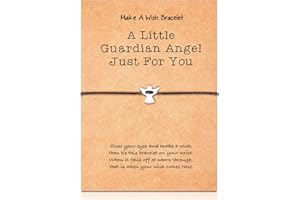 FIADA Braccialetto con Angelo Custode Bracciale Portafortuna in Argento Fatto a Mano con Ciondolo di Angelo in Metallo per Donne Ragazze Famiglia Migliore Amico Regalo di Gioielli di Compleanno