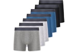 FM London 7-pack Mens Boxers, Tag Free - Cotton Rich, Breathable, Soft and Stretchy Mens Underwear