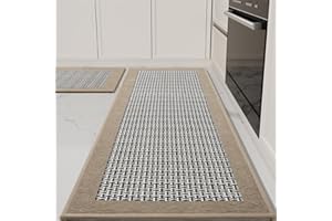 SIXHOME Alfombrillas de Cocina Antideslizantes Lavables Modernas absorbentes y Resistentes a Las Manchas Tapetes y Tapetes Modernos(Marrón,40 * 60+40 * 120cm)