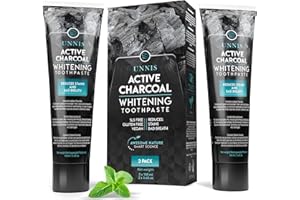 Unnis Sbiancante Denti Professionale Dentifricio Sbiancante Professionale Sbiancamento Carbone Attivo Blanco Dent Dentifricio (50 g (Confezione da 2), Menta)