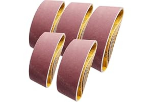 FEIHU Nastri abrasivi 75X533mm,3 x 80/120/150/240/400 Kit nastri abrasivi per levigatrici a nastro,per levigare,limare,affilare e rimuovere metallo/legno(15 pezzi)