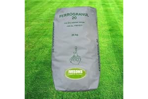 Ivisons IRON SULPHATE HYDRATE 20% LAWN GARDEN SOLUBLE LAWN GREENER AND HELPS WITH MOSS 25 KG