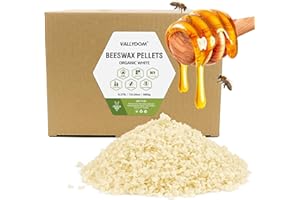 VALLYDOM Beeswax 3.8KG White Beeswax Pellets, Candle Wax, Organic Beeswax, Wax for Candles Making, Beeswax Candles,Beeswax for Skin, Soap Making Supplies, Candle Making, Candle Wax for Making Candles