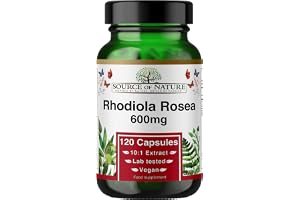 Rhodiola Rosea-extrakt 600 mg (10:1) – 120 veganska kapslar – Rosrot (Gyllene rot) – Laboratorietestad – 4 månaders förbrukni