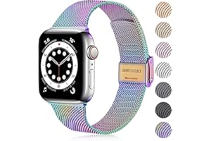 Ouwegaga kompatybilny z paskiem Apple Watch 38 mm 40 mm, 41 mm, 42 mm, 44 mm, 45 mm, 49 mm, metalowy pasek ze stali nierdzewnej, kompatybilny z iWatch Series 8, 7, 6, 5, 4, 3, 2 1/SE Ultra