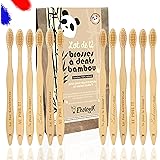 EKOLOGIK® – Lot de 12 Brosses à Dents en Bambou Naturel Biodégradable & Compostable - Poils Medium - Pack ÉCONOMIQUE - Écolog