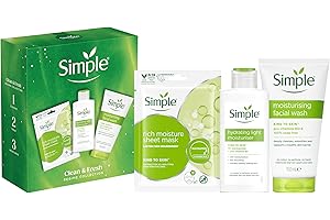 Simple Gift Set Simple Clean & Fresh Regime Collection with a facial wash, a sheet mask, and a moisturiser perfect for any occasion 3 piece