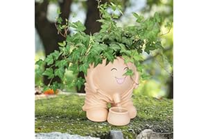 LASTOOLS Face Planter Pots Head, Flower Pots Planters for Indoor Outdoor, Funny Plant Pots for Succulent with Drainage Holes Gift Ideas for Mother, Christmas