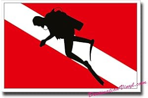 DESTINATIONVINYL 2 pegatinas de vinilo brillante – Scoba DAN para portátil Padi Basi Buceo #0114 (como se muestra)