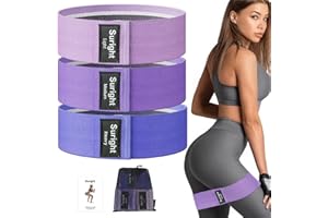 SURIGHT Fabric Resistance Bands, Exercise Band [Set of 3] Workout Fitness Bands for Hips & Glutes, Non-Slip Booty Bands for Women/Men/Beginners/Athletes Strength Training,Yoga,Pilate,Fitness