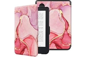 HGWALP Slimshell Etui ochronne do 6" Kobo Clara Colour czytnik e-booków/Kobo Clara BW 2024 eReader/Kobo czytnik e-booków Clara 2E 2022, etui ochronne magnetyczne Smart Cover-Marble Pink