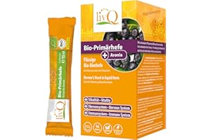 ‎LIVQ livQ Bio-Primärhefe Aronia - Superfood Immun-Booster flüssig, Bio Bierhefe aus Primärfermentation mit B-Vitaminen, Erfrischend, Vegan & laktosefrei, 210ml