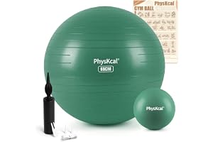 PhysKcal träningsboll yogaboll i 55 cm 65 cm 75 cm 85 cm med 23 cm liten pilatesboll set, anti-crack gym boll, swiss ball för