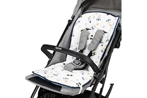 BABY IDEA Babysanity® Morbido Riduttore Copri Passeggino Universale Materassino Neonato Soffice Imbottitura Rivestimento Spugna Di Cotone 100% Double Face - Made in Italy - (Avio)