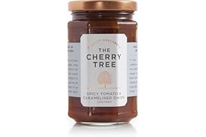 würziges Tomaten Chutney mit karamellisierten Zwiebeln - Spicy Tomato & Caramelised Onion - 320 g - Ein Premium-Gourmet Chutney der Spitzenklasse von The Cherry Tree