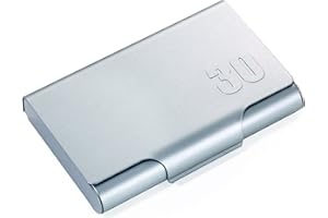 TROIKA JUMBO 30 – CDC78/TI – Porta biglietti da visita – incisione '30' sul coperchio – per ca. 30 carte – alluminio – colore titanio – TROIKA-originale