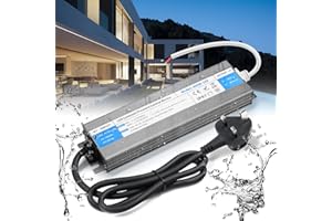BRIMETI 24V LED Driver 400W LED Transformer Waterproof Outdoor IP67 AC 240V to DC 24V 16.6A Power Supply With Plug Constant Low Voltage Adapter for Strip Light Garden Shed Cabinet Light