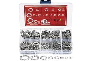 qxayxa 330 st rostfria utvändiga tandbrickor (Star lock) M2.5–M12
