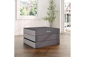 Novilla Materasso Pieghevole 120x195x7cm, Materasso da Viaggio a 3 Pezzi Gel Memory Foam, Tessuto Confortevole Facile Trasporto, Rimovibile e Lavabile per i Viaggi e il Campeggio