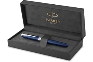 Parker Sonnet Rollerball Pen | Blue Lacquer with Palladium Trim | Fine Point Black Ink | Gift Box