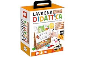 Headu - Lavagna Didattica Magnetica e in Legno - Ricco Kit Educativo per Imparare a Leggere, Scrivere e Contare con Il Metodo Montessori, Giochi Educativi 3 4 5 6 Anni, Lavagnetta in Legno Magnetica