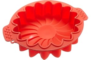 silikomart | SFT220 Moule en Silicone MARGHERITA, antiadhésif, Emballage de 1 Moule à gâteau avec anneau de sécurité, Ø 220 h 45 mm, Volume 1,3 l, Made in Italy