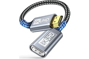 ZEENVIC Przedłużacz HDMI, 0.3 m, 8K 60 Hz, 4K 120 Hz, HDMI 2.1, przedłużacz, wtyczka na gniazdo, 48 Gb/s, Ultra Highspeed UHD eARC HDCP 2.3 Dynamic HDR10+, kompatybilny z TV Stick/HDTV/PS5/PS4