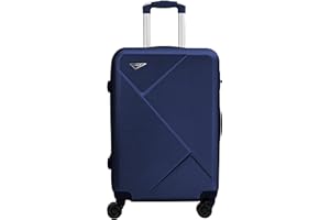 CALDARIUS Luaggage -Hard Shell, 4 Dual Spinner Wheels, Lightweight, – Travel Bag-Combination Lock -Telescopic Handle (Blue, Cabin)