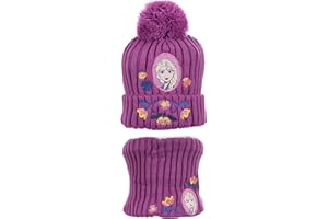 Yuhu.kids Frozen - Die Eiskönigin ELSA Anna Kinder Winter Set 2 TLG. Mütze und Schlauchschal Mädchen