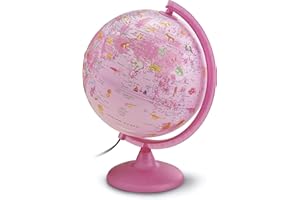 Tecnodidattica Zoo Illuminated Children's Globe - 25 cm, Pink