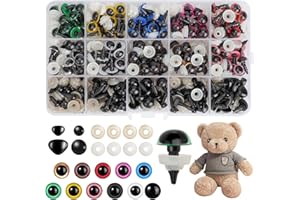 GENERIC Realjoy - Set di 500 occhi di sicurezza e naso, occhi per bambole all'uncinetto con rondelle, 6 mm - 10 mm, in plastica, per bambola, peluche, occhi di orsacchiotto, occhi di orsacchiotto