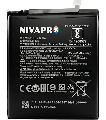 BATTERIA 4000MAH per XIAOMI REDMI NOTE 6 PRO MIUI BN48 M1806E7TG PARI