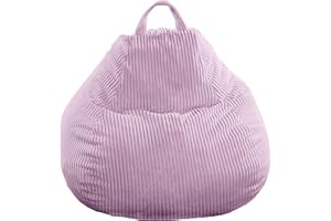 bananair - Bean Bag Chair for Adults & Kids - Soft & Elegant Corduroy Fabric - Comfortable Foam Filling - Removable & Washable Cover - Practical Bean Bags, Easy to Transport (80x70 cm, Pink)