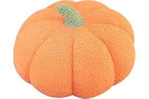 TNSLAND Cuscino Decorativo a Forma di Zucca, 25 cm, Morbido e Resistente, Design 3D Realistico, Arancione, Per Divano, Auto, Home Decor, Halloween
