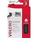 VELCRO Brand VEL-EC60211 Black Stick On Tape Roll, 20mm x 1m