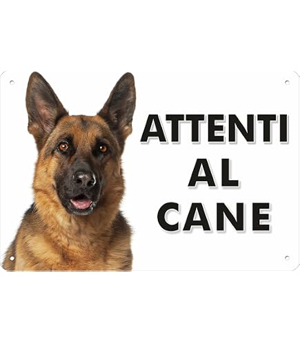 Cartello Attenti Al Cane Akita Inu – Targa PVC 15x20 Cm Gialla - 4