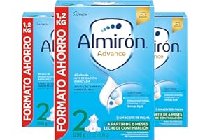 ALMIRON Almirón Advance 2, Leche en Polvo de Continuación para Bebé, Fórmula Patentada, Leche Almirón 2 con Vitaminas C y D, Ayuda al Sistema Inmunitario, Leche Bebé Desde 6 Meses, 3.6kg, Paquete de 3 x 1200g