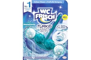 ‎WC-FRISCH WC-Frisch Kraft Aktiv Türkisspüler Meeresfrische, WC-Reiniger, 1 Stück, Farbspüler mit 50 Prozent mehr Glanz