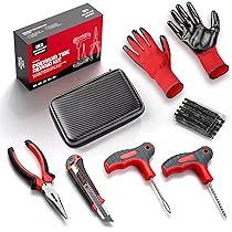 Kit Riparazione Pneumatici Con Colla Nera 100 Ml - Per Auto, Moto, Bici Tubeless - Include Raschietto E Applicatore