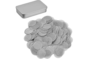 Wisebom Filtri per Tubi da 15 mm 200Pcs Schermi di Fumo Filtri Filtri a Schermo Tubo in Acciaio Inox Schermi per Fumatori Filtri a Schermo Tubo con Scatola di Immagazzinaggio