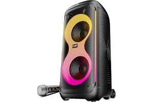 boAt 2026 Launch PartyPal 650, AI Karaoke Auto Tuner,Inbuilt DJ Tracks & Bass Drop,300W Output,2 UHF Wireless Microphones,Vibrant RGB LEDs,Wheels for Mobility Bluetooth Party Speaker (Midnight Black)