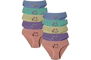 ALYA UNDERWEAR Mädchen-Slip, Kinder-Slip aus Baumwolle, weicher und bequemer Mädchen Höschen, Packung mit, 10 Stück