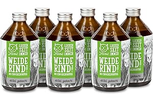 ‎J.KINSKI J.Kinski® Weide Rinderbrühe (6x 525ml) Knochenbrühe Bio 48 Std. gekocht | Mit viel Protein & Kollagen | Bio Brühe perfekte Grundlage für Ramen Basis & Pho Brühe | Low Carb Bone Broth