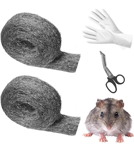 Lot De 4 Pelotes Laine D'Acier Anti-Souris 20m - Avec Gants Et Ciseaux - Protection Maison Et Jardin
