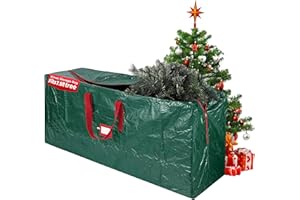 JHL COLLECTION Christmas Tree Storage Bag – Fits Up to 7.5ft Tall Artificial Trees – Durable Reinforced Carry Handles, Dual Zippered – Waterproof Large Xmas Tree Bag – Protects Moisture and Dust