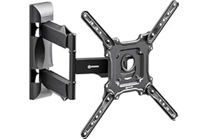 ONKRON Support Mural TV pour 32-65 Pouces, Support TV Mural Orientable Poids de 35 kg, Bras Television Mural VESA 100x100-400x400, Fixation Tele Murale Inclinable, Accroche Tele Pivotant Noir M4-B